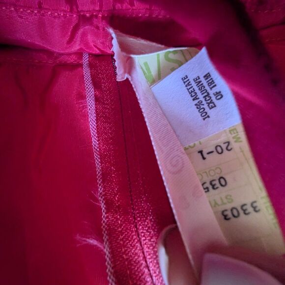 Holiday Party Dress Vtg S Red Satin Gown Full Length Ruched Bust Formal - Picture 4 of 9